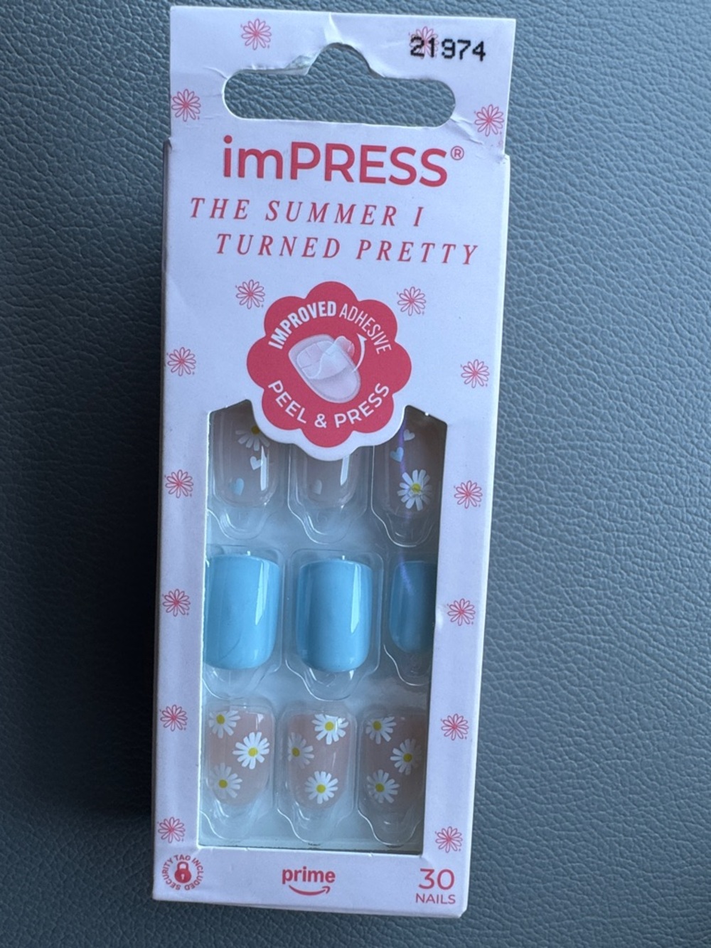 imPRESS Blue & White Daisy Press-On Nails